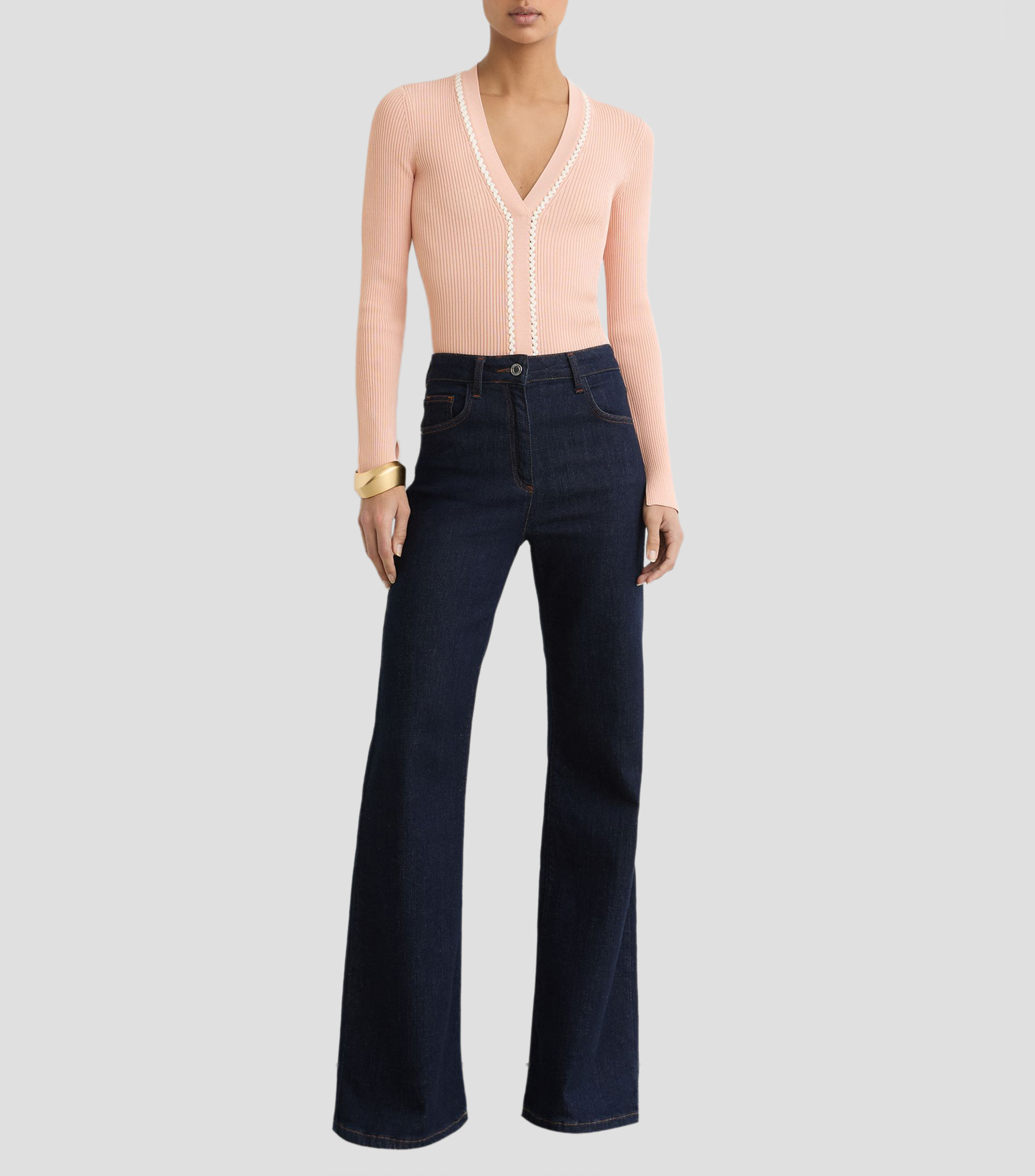 Suéter cuello V Mujer